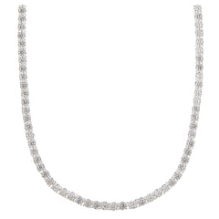 Crystal Cup Chain Necklace - Silver