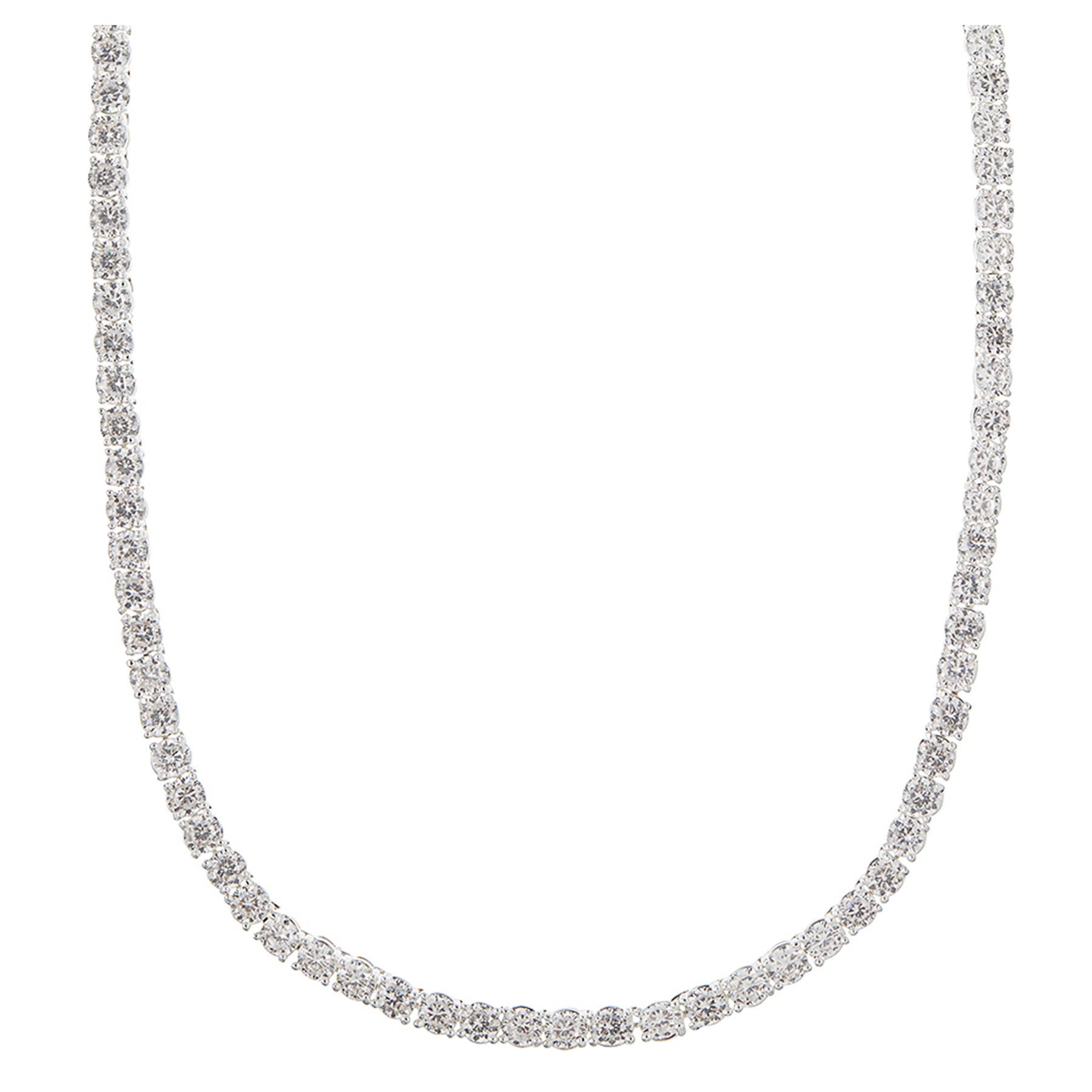 Crystal Cup Chain Necklace - Silver