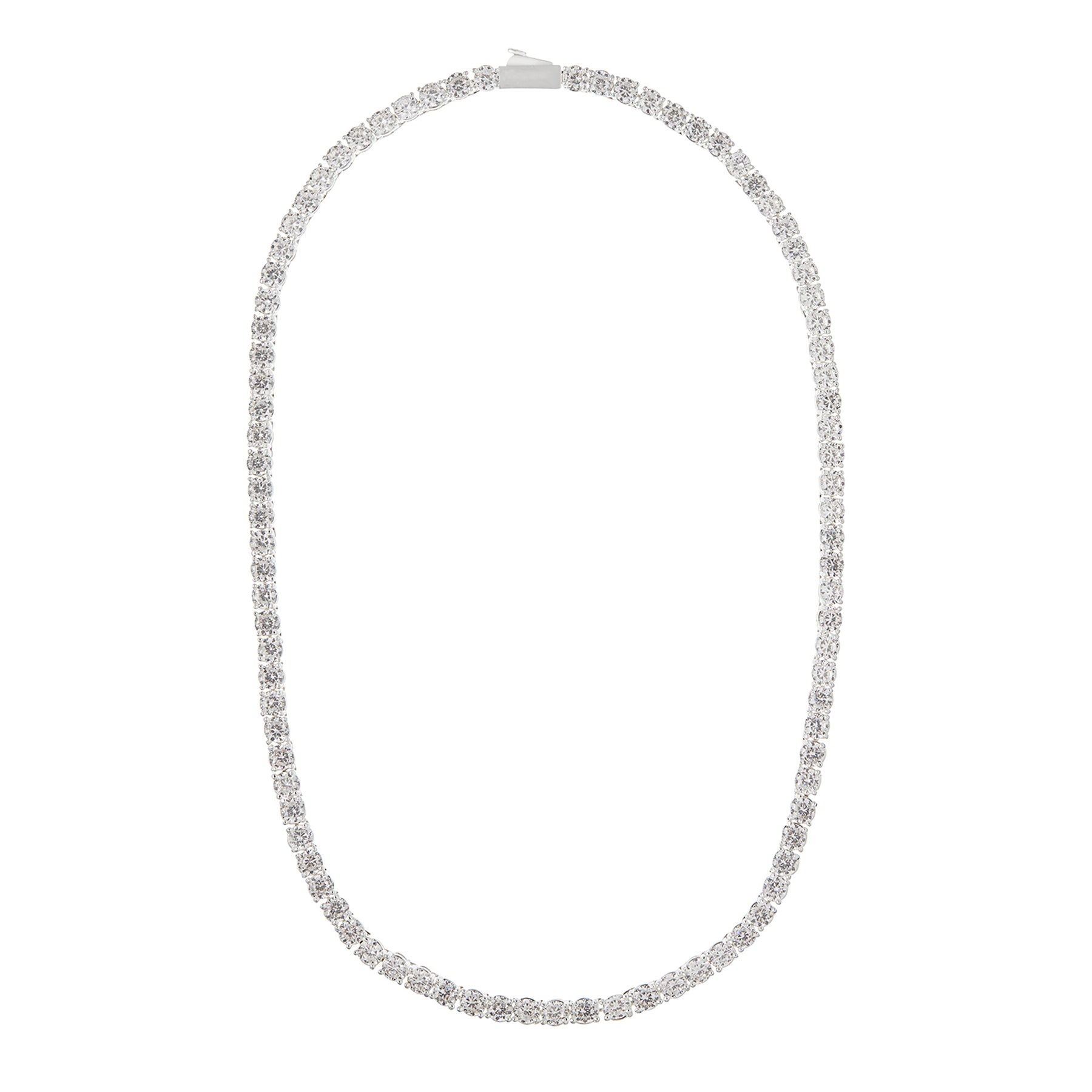 Crystal Cup Chain Necklace - Silver