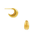 Tapered Domed Hoop - Pale Gold