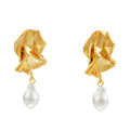 Scrunch Statement Pearl Drop Earring - Pearl
