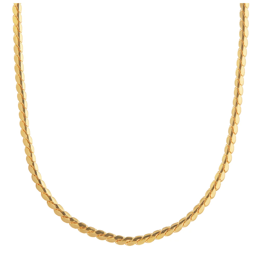 Flat Twist Chain Necklace - Pale Gold