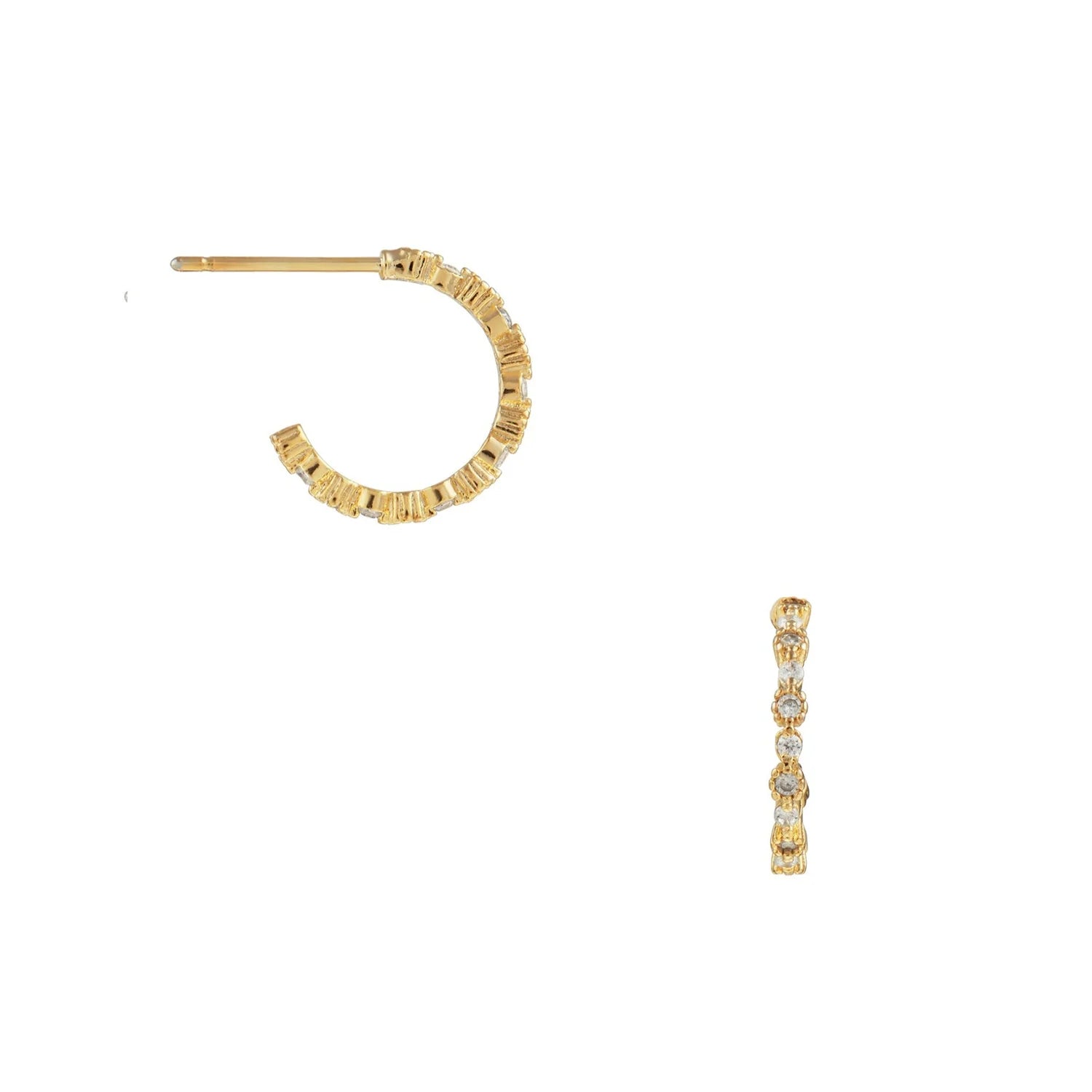 Fine Crystal Mini Hoop - Crystal