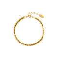 Flat Twist Chain Bracelet - Pale Gold