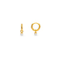 Mini Micro Pearl Drop Earrings - Guld
