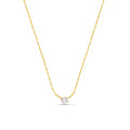 Fine Stationed Crystal Collar Necklace - Pale Gold