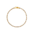 Mixed Baguette Stone Tennis Bracelet - Pale Gold
