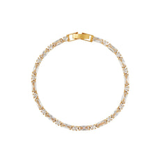 Mixed Baguette Stone Tennis Bracelet - Pale Gold