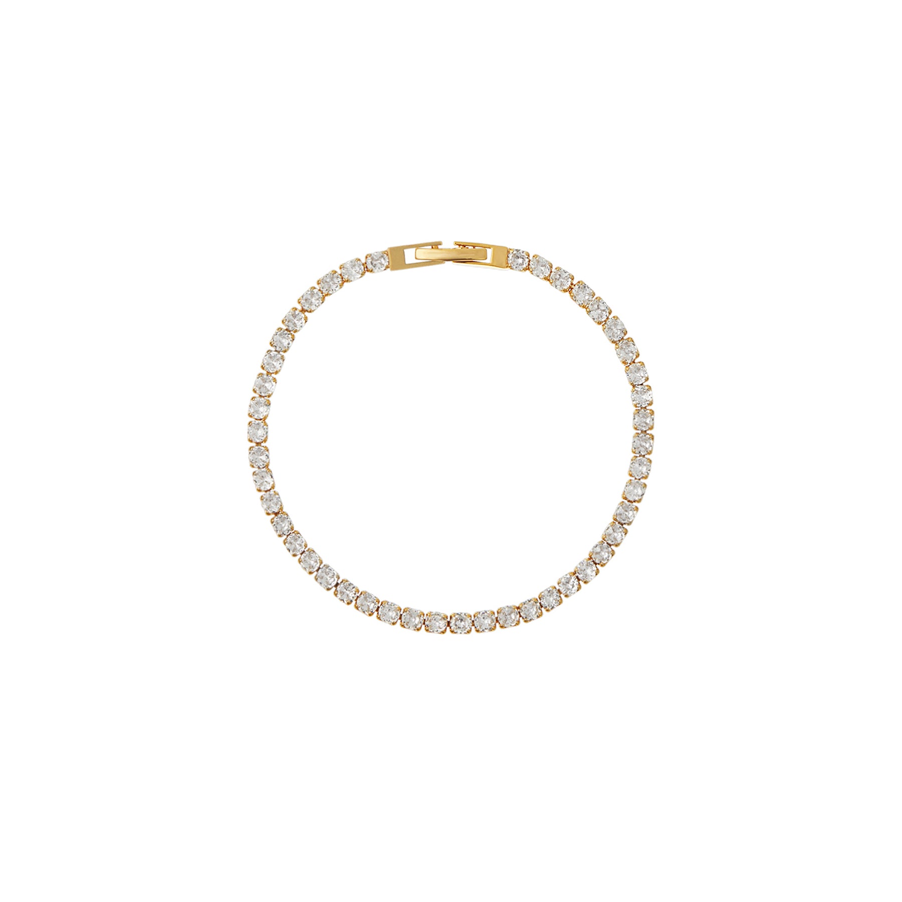 Crystal Tennis Bracelet - Pale Gold