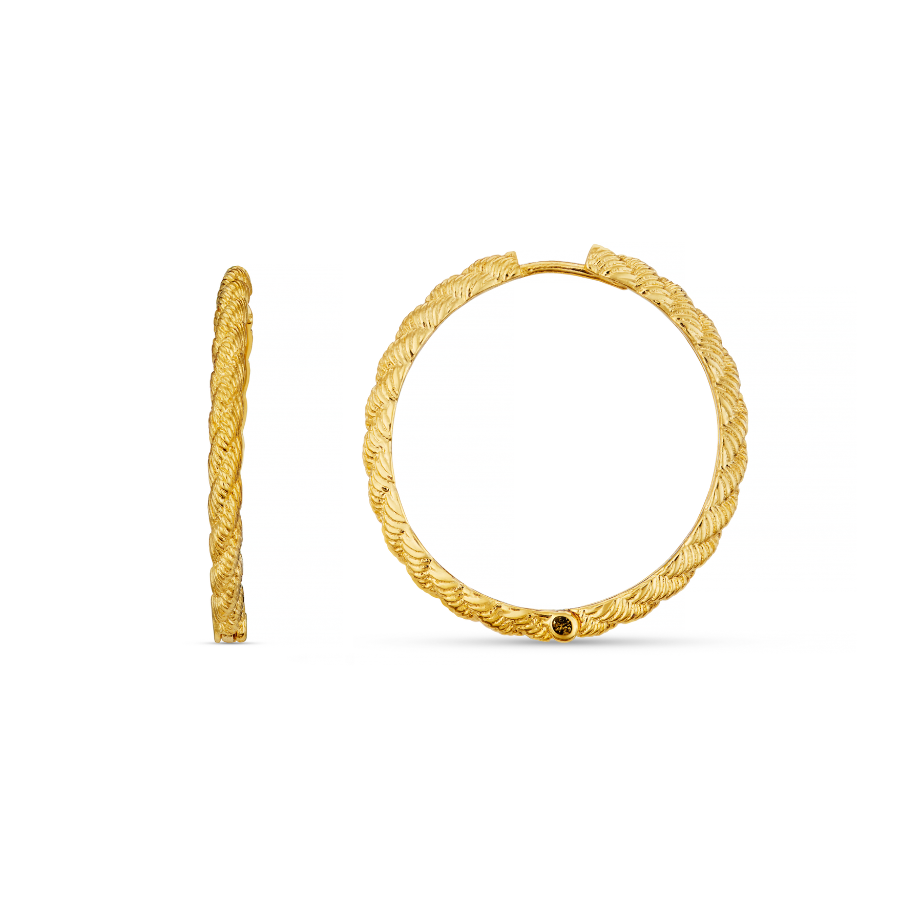 Rope Mid-Size Hoop - Pale Gold
