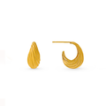 Tapered Dome Twist Hoop - Pale Gold