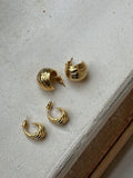 Tapered Dome Twist Hoop - Pale Gold