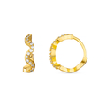 Pave Wave Huggie Hoop - Pale Gold