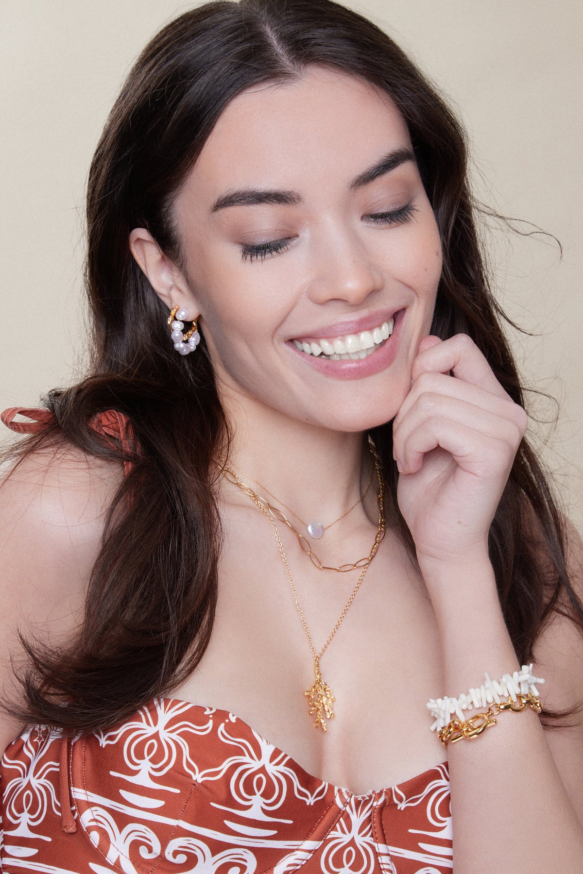 Organic Mid Size Hoops - Pearl