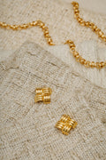 Statement Woven Square Örhängen - Guld
