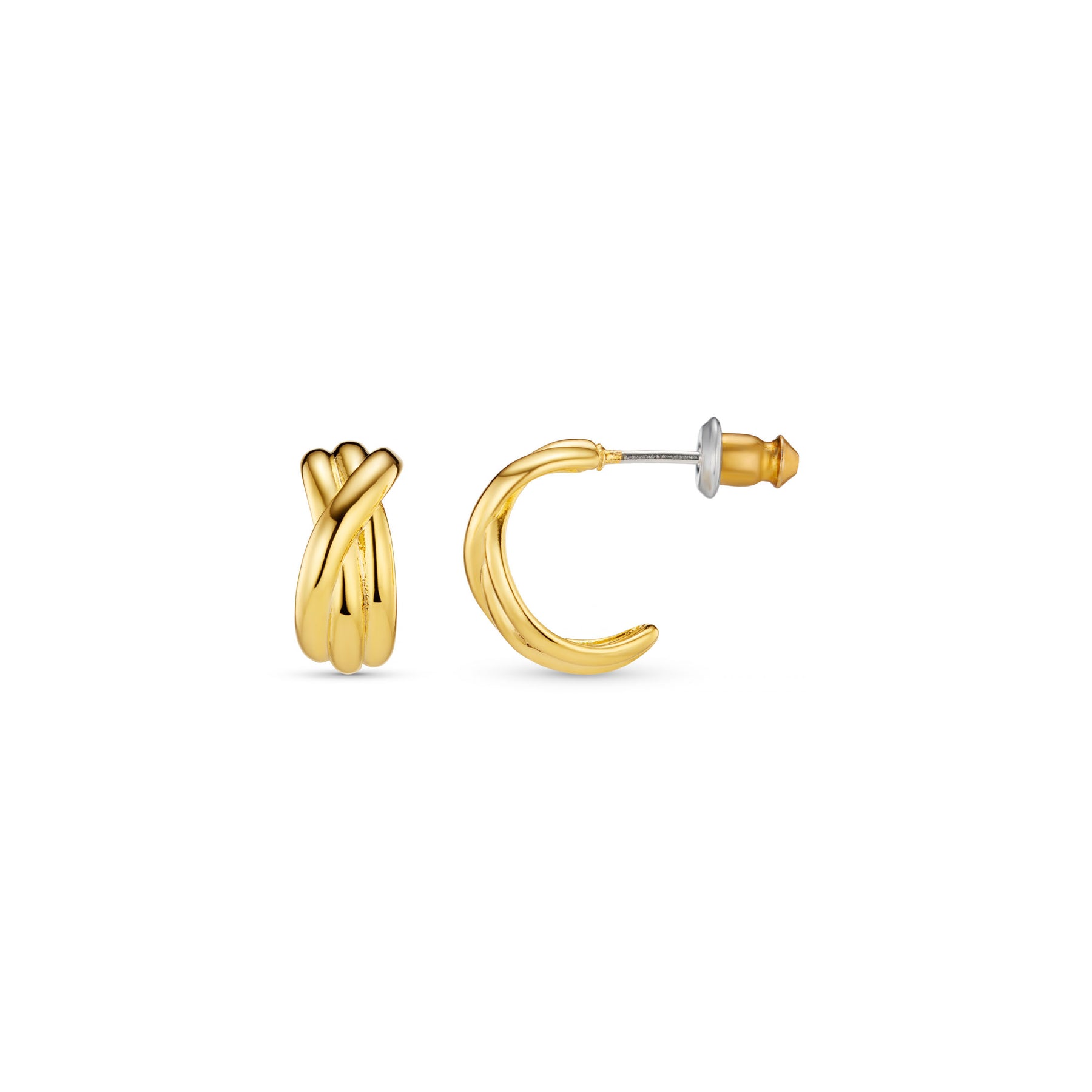 Polished Twist Huggie Hoop - Guld
