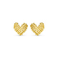 Statement Woven Heart Stud Earring - Gold
