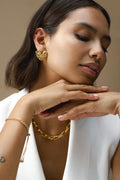 Statement Woven Heart Stud Earring - Gold