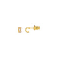Tiny Curved Crystal Stud Earring - Guld
