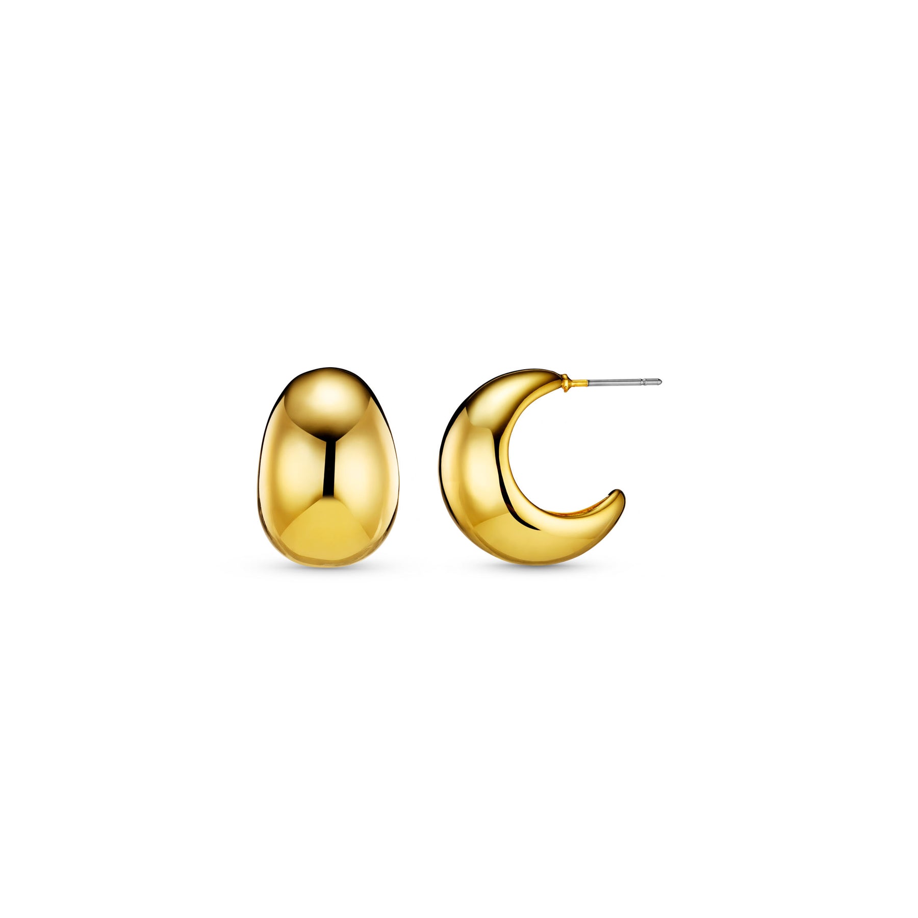 Statement Domed Tapered Örhänge - Guld