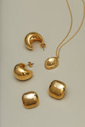 Statement Domed Tapered Örhänge - Guld