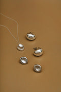 Statement Domed Tapered Örhängen - Silver