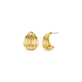 Statement Voluminous Curved Drop Earring - Guld