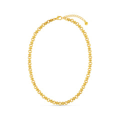 Cross Link Chain Necklace 16" - Gold