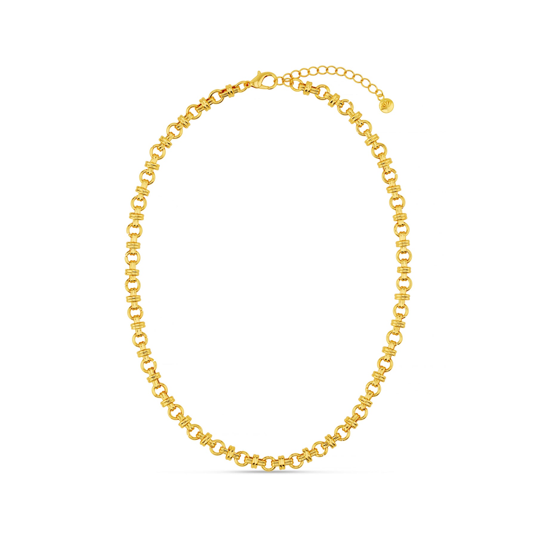 Cross Link Chain Necklace 16" - Guld