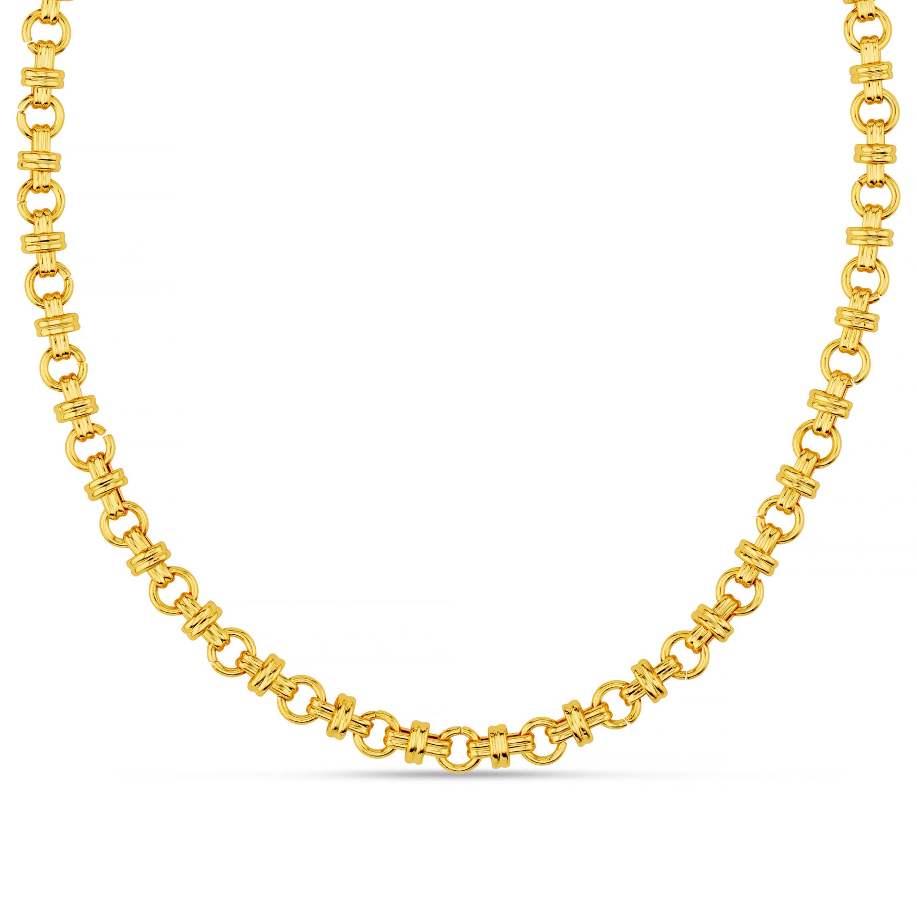 Cross Link Chain Necklace 16" - Guld