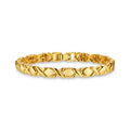 Solid Cross Metal Tennis Bracelet - Gold