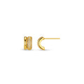 Pave & Metal Mini Domed Stud - Gold