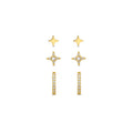 Crystal Star & Micro Pave Hoop Pack - Pale Gold