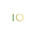 Emerald Mini Micro Pave Hoops - Pale Gold