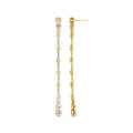 Statement Crystal Drop Earrings  - Pale Gold