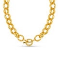 Textured Jumbo Link Halsband - Pale Gold