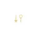 Starfish & Pearl Micro Hoop - Pale Gold