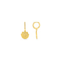 Shell Pave Huggie Hoop - Pale Gold