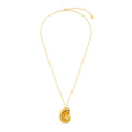 Textured Ammonite Statement Necklace - Pale Gold