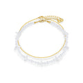 Mixed Pearl & Chip 2 Row Anklet - Pale Gold