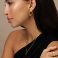 Large Tapered Hoop Earrings - Guld