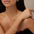 Crystal Tennis Bracelet - Pale Gold
