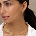 Organic Wave Oval Hoops - Pale Gold