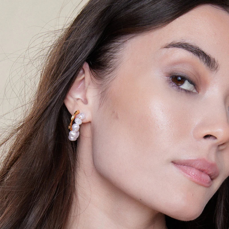 Organic Mid Size Hoops - Pearl