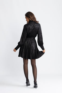 Saga Jacquard Dress - Black