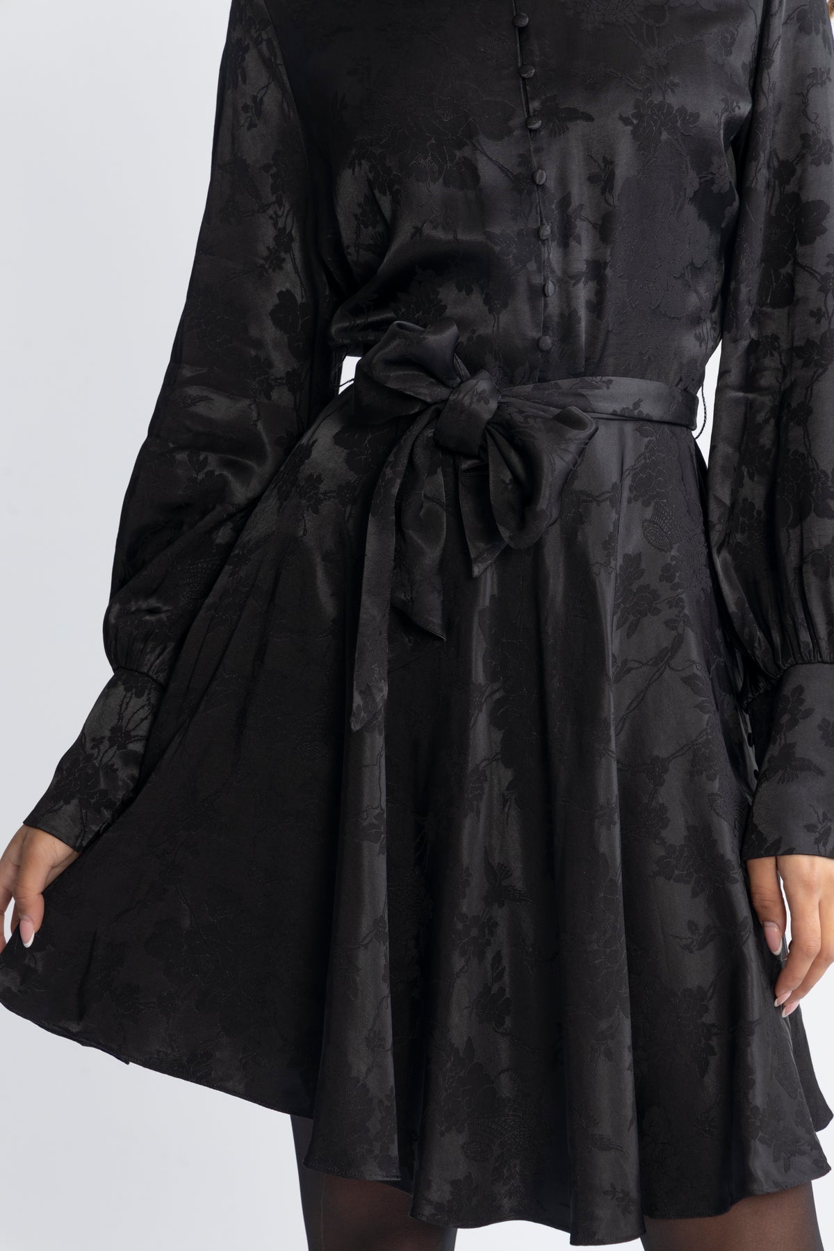 Saga Jacquard Dress - Black
