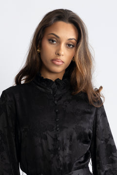 Saga Jacquard Dress - Black