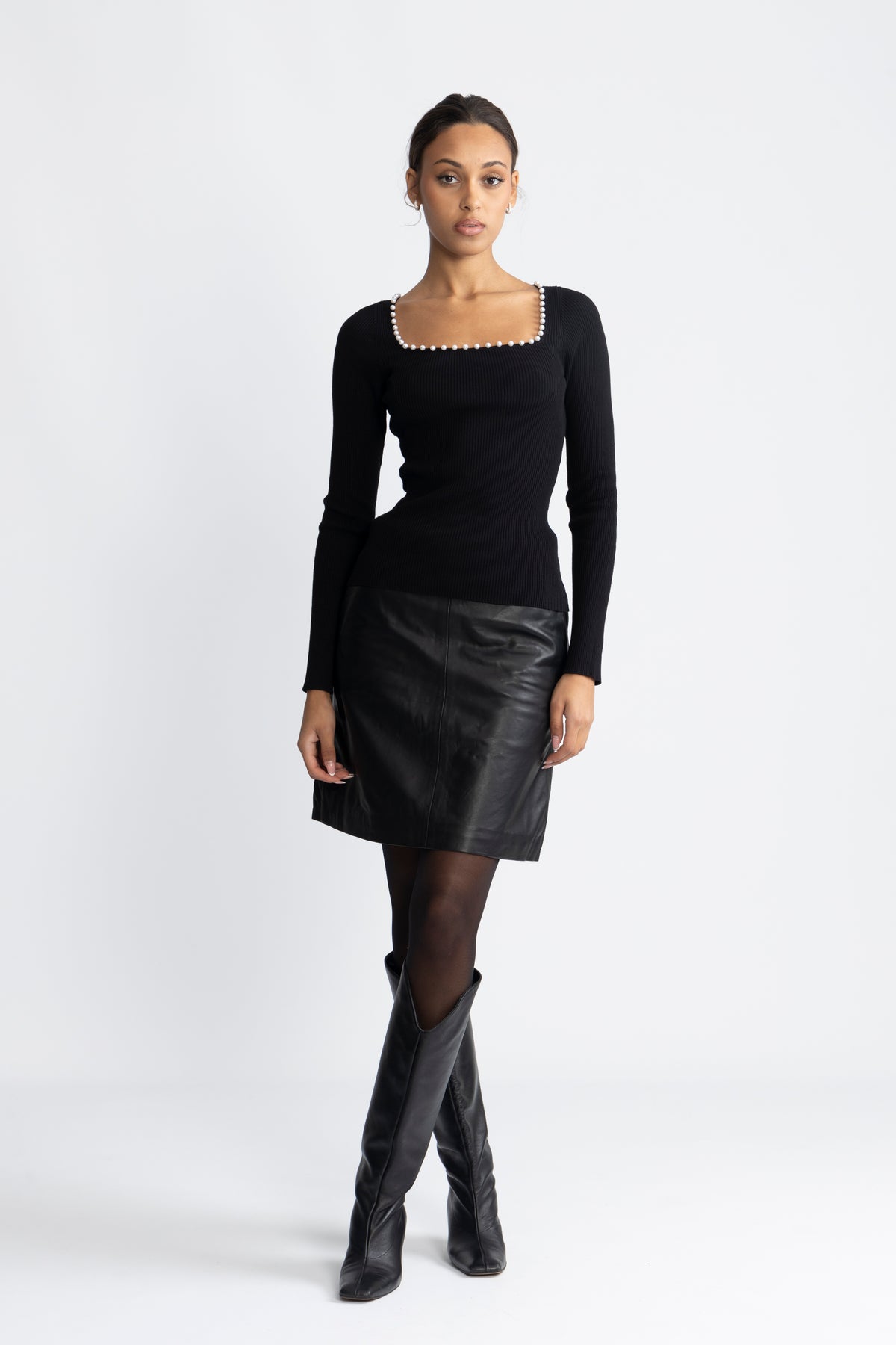 Nor Knit Pearl Top - Black