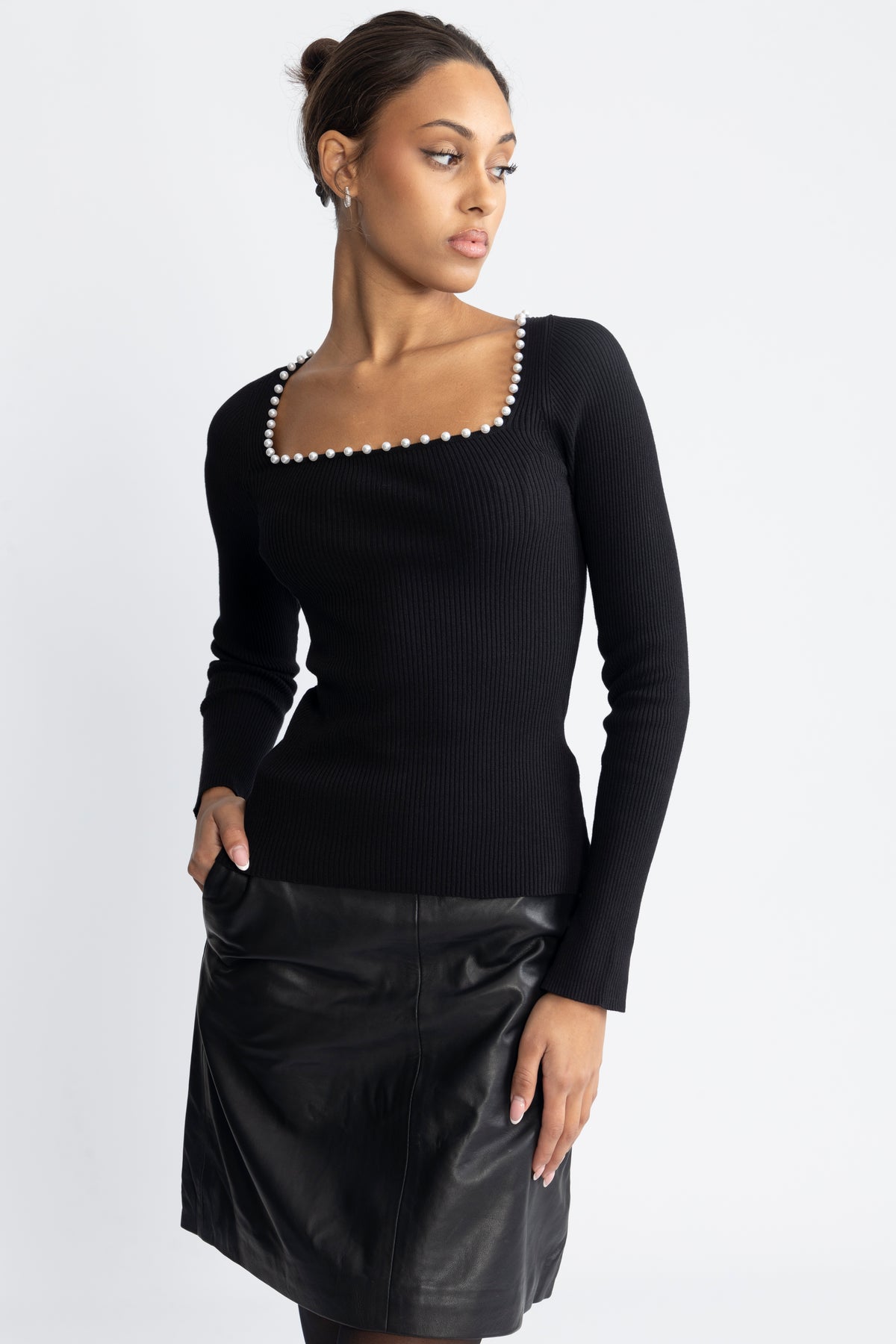 Nor Knit Pearl Top - Black
