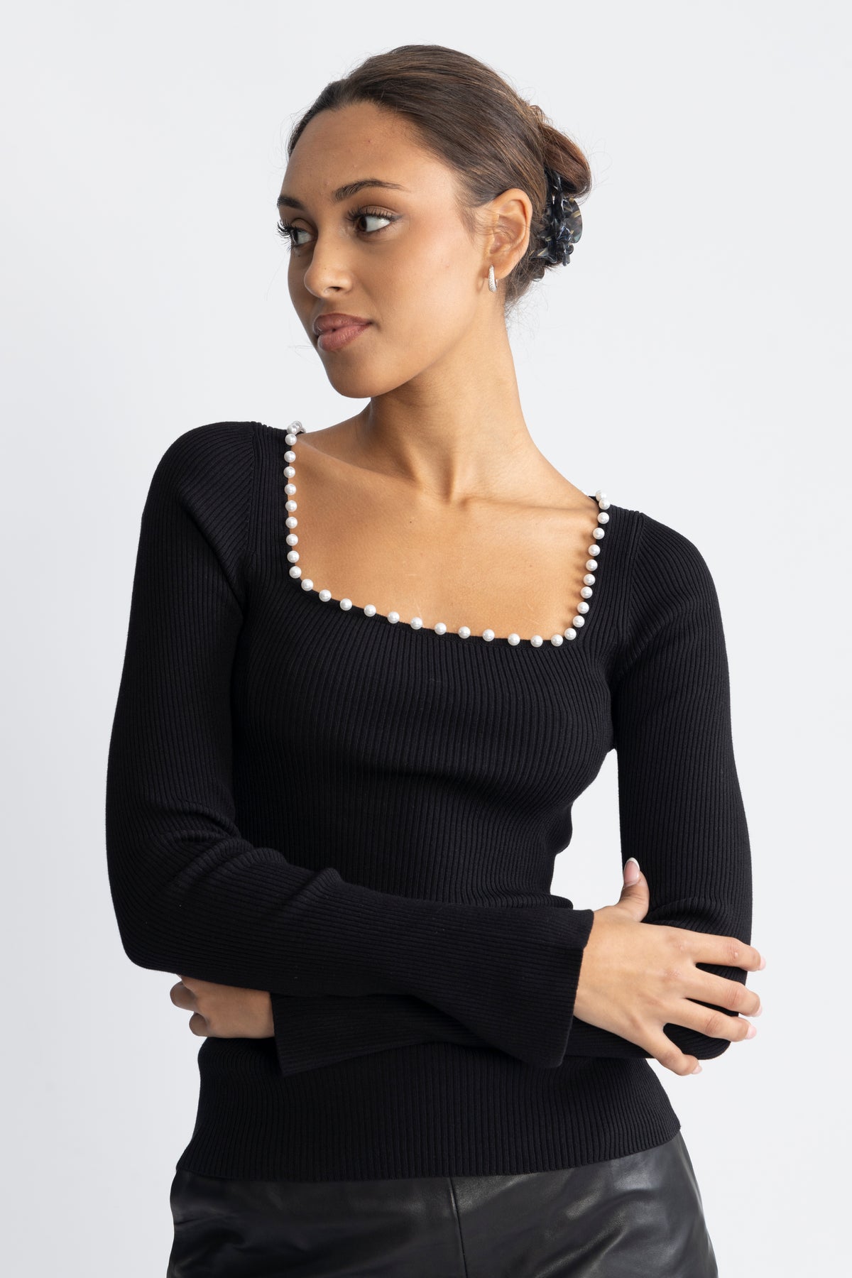 Nor Knit Pearl Top - Black
